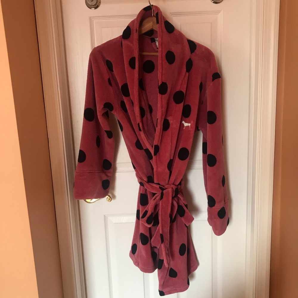 PINK | black dot robe